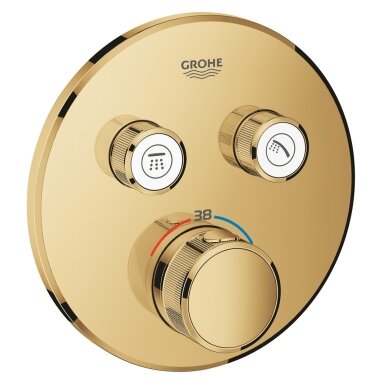 Virštinkinė dušo maišytuvo dalis Grohtherm SmartControl, 2 valdikliai, cool sunrise