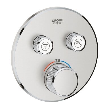 Virštinkinė dušo maišytuvo dalis Grohtherm SmartControl, 2 valdikliai, supersteel