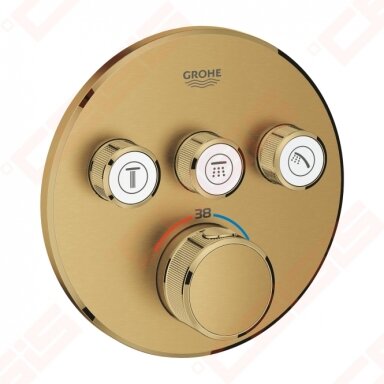 Virštinkinė dušo maišytuvo dalis Grohtherm Smartcontrol, 3 valdikliai, brushed cool sunrise