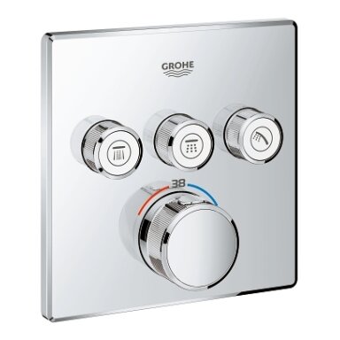 Virštinkinė maišytuvo dalis Grohtherm Smartcontrol, 3 valdikliai, chromas