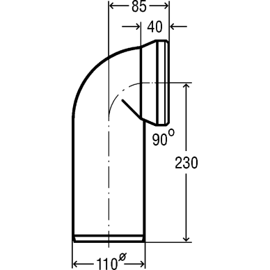 Viega WC pajungimo alkūnė 90*, 110 mm 1